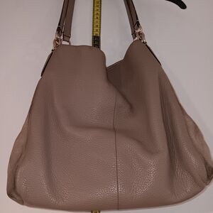 Coach Tan Shoulder Bag with Gold Hardware